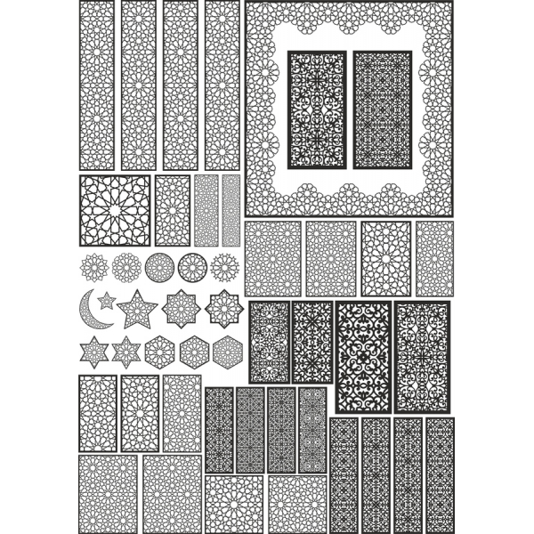 Indviklede Vektor Illustrationer - Ornamentale Clipart Sæt Indviklede Vektor Illustrationer - Ornamentale Clipart Sæt