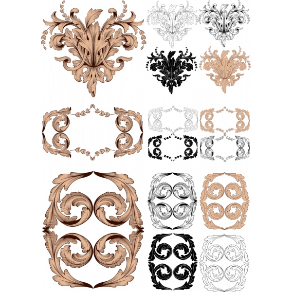 Baroc Vector Clipart Bundle - Modele ornamentale pentru Proiectele Tale Creative