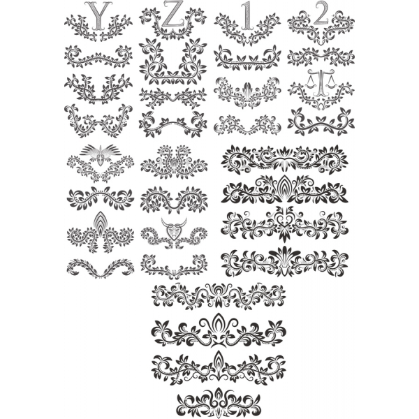 Eleganti E Decorativi Clipart Vector Set Eleganti E Decorativi Clipart Vector Set
