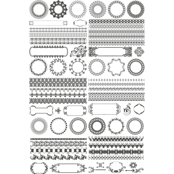 Elegant Floral Vektor Clipart Sæt Elegant Floral Vektor Clipart Sæt