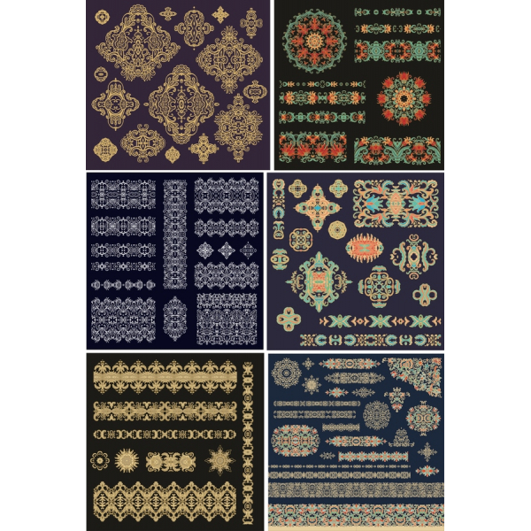 Ozdobený Clipart Vektory Set - Elegantní, Dekorativní, Ilustrace Ozdobený Clipart Vektory Set - Elegantní, Dekorativní, Ilustrace