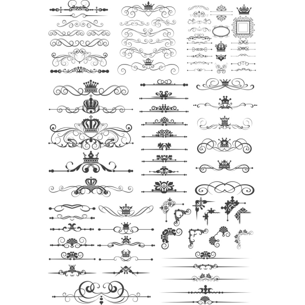 Royal Blomstre Vektor Clipart Sæt