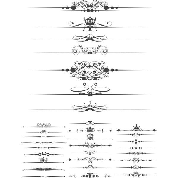 Elegáns Virágzik Vektor Clipart Szett Elegáns Virágzik Vektor Clipart Szett