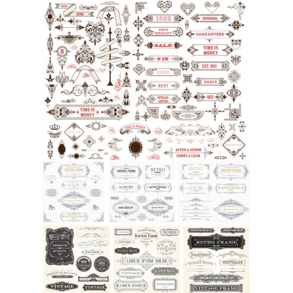 Vintage Vektor Clipart Bundle - Tidløs Illustrationer til Kreative Projekter