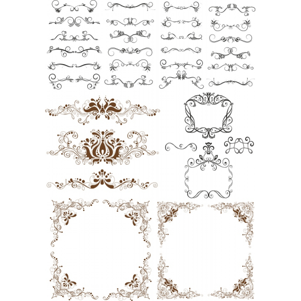 Elegancki Zestaw Ozdobnych Wektor Clipart Elegancki Zestaw Ozdobnych Wektor Clipart