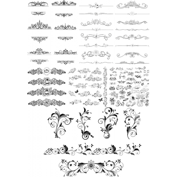 Elegante Floreale Vettoriale Clipart Bundle Elegante Floreale Vettoriale Clipart Bundle