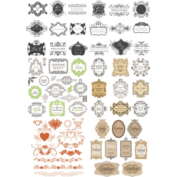 Vintage Vettoriale Clipart Bundle - Elegante e Versatile Vintage Vettoriale Clipart Bundle - Elegante e Versatile