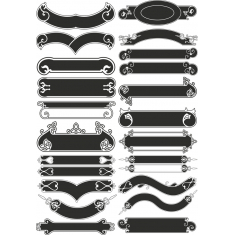 Ornate Banner, Clipart Nastavit
