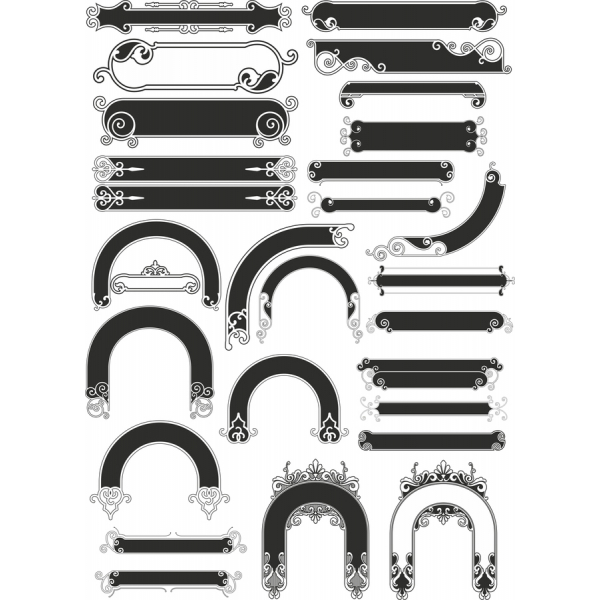Rocznika Wektor Clipart - Kolekcja Eleganckich Ramek Ozdobnych Rocznika Wektor Clipart - Kolekcja Eleganckich Ramek Ozdobnych