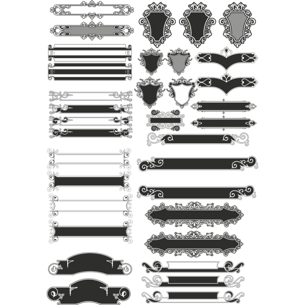 Élégant Vintage Vecteur Cliparts Élégant avec des Bannières et des Images Bundle Élégant Vintage Vecteur Cliparts Élégant avec des Bannières et des Images Bundle