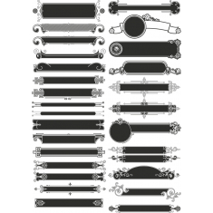 Vintage Decorative Banner Clipart Set