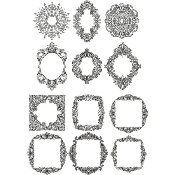 วินเทจ Ornate กรอบเว็กเตอตั้งค่า วินเทจ Ornate กรอบเว็กเตอตั้งค่า