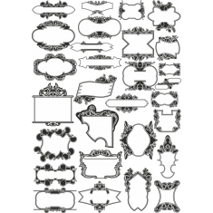 Elegant Ornate Frames and Banners Set