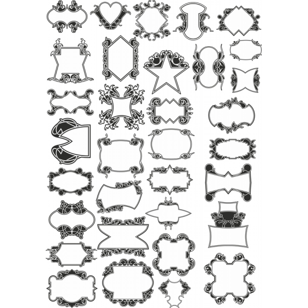 Fantasia Telaio Clipart Set - 50 Ornato Vettoriali Illustrazioni Fantasia Telaio Clipart Set - 50 Ornato Vettoriali Illustrazioni