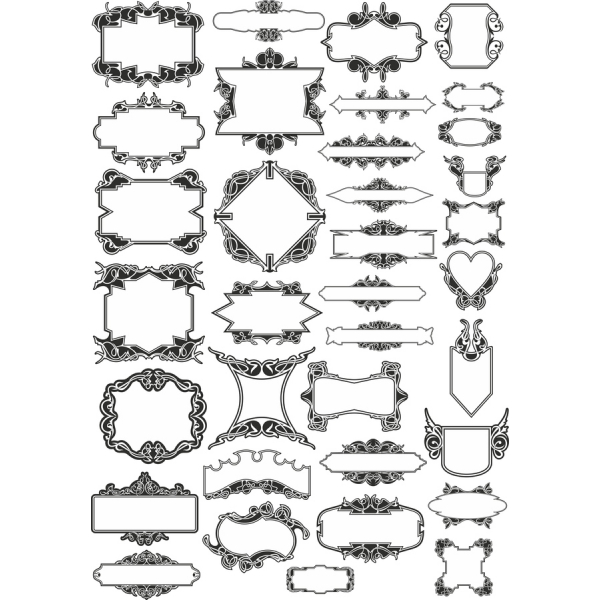 Vintage Decorative Frames Vector Clipart Bundle Vintage Decorative Frames Vector Clipart Bundle