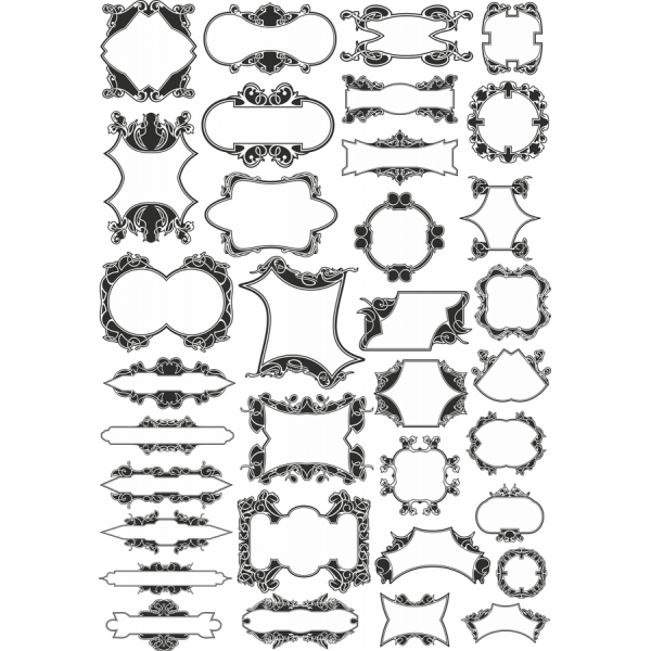 Elegante Vettoriale Clipart Cornici Bundle Elegante Vettoriale Clipart Cornici Bundle