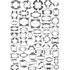 Bundel Cliparts Bingkai Antik Berornamen