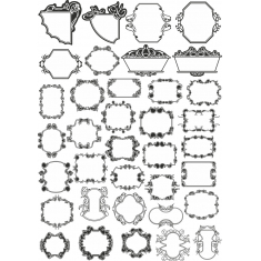 Vintage Dekoratif Çerçeveler Cliparts-50