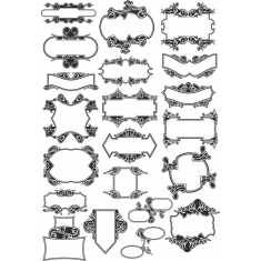 Ornate Frames and Banners Set