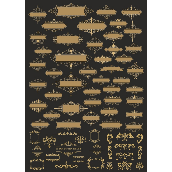Elegante Ornamento Vettoriale Clipart Set - Oltre 50 Disegni Unici