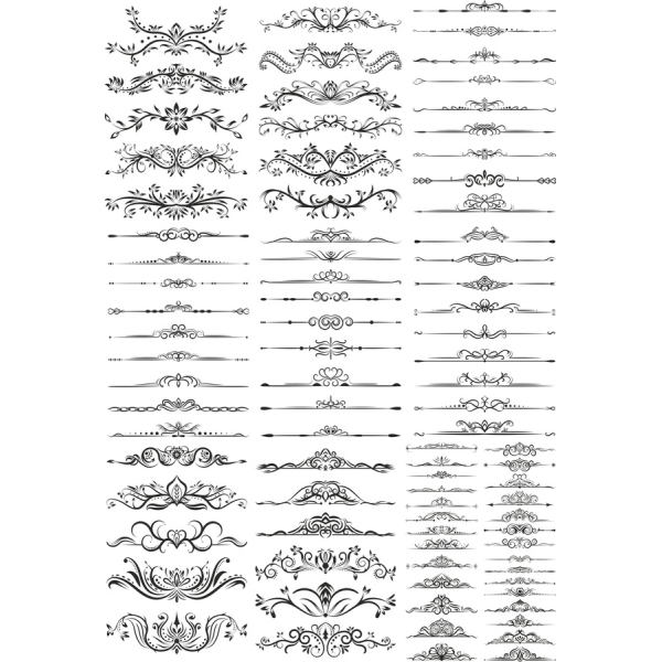 Élégant Vecteur Clipart Set - Ornement SVG et PNG Dessins