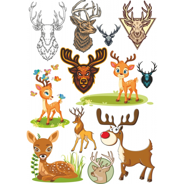 Cervo e la Fauna selvatica Vettoriale Clipart Bundle Cervo e la Fauna selvatica Vettoriale Clipart Bundle