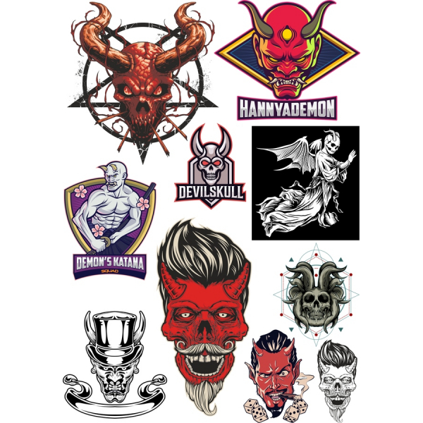 Ďábelské Vektor Klipart Kolekce - SVG A PNG Bundle Ďábelské Vektor Klipart Kolekce - SVG A PNG Bundle