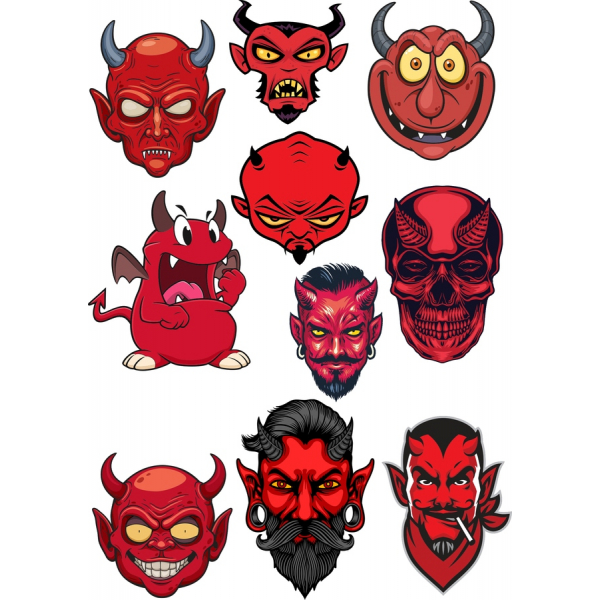 Demonic Expressions Vector Clipart Set Demonic Expressions Vector Clipart Set