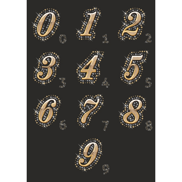 Scintillante Numero Clipart Vector Set Scintillante Numero Clipart Vector Set