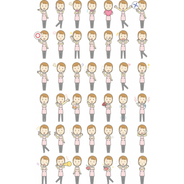 Cheerful Character Vector Illustrations Set Cheerful Character Vector Illustrations Set