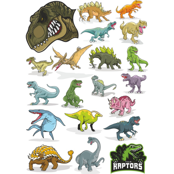 Dinosaur Clipart Set - 20 Unique Vector Illustrations