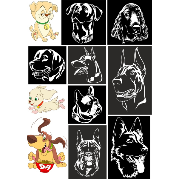Pes Milovníkov Vektorové Obrázky Clipart Nastaviť Pes Milovníkov Vektorové Obrázky Clipart Nastaviť
