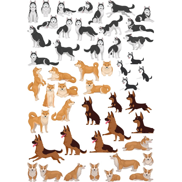 Pes Vektor Klipart Kolekce - SVG A PNG Bundle Pes Vektor Klipart Kolekce - SVG A PNG Bundle