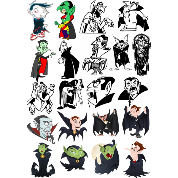 Upír Kliparty Vektor Svazek: Spooktacular Ilustrace Upír Kliparty Vektor Svazek: Spooktacular Ilustrace
