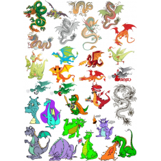 Dragon Clipart Bundle - 30 Unique