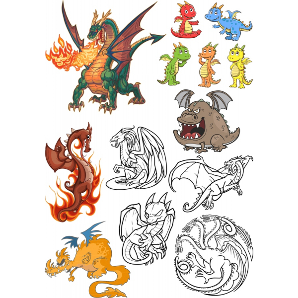 Dragon Clipart Bundle - Levende Vektor Illustrationer Dragon Clipart Bundle - Levende Vektor Illustrationer