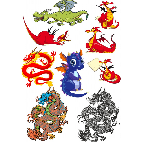 Dragão De Clipart De Vetor Pacote Dragão De Clipart De Vetor Pacote