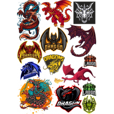 Dragon Clipart Set - 15