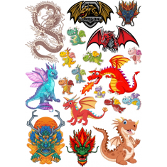Dragon Clipart Bundle - Vivid