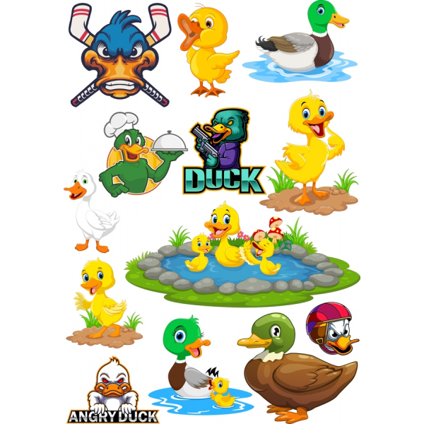 Önd Vektor Myndum Setja - Gaman & Fjörugur Clipart Önd Vektor Myndum Setja - Gaman & Fjörugur Clipart