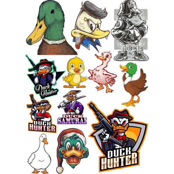 Wektor Zestaw Klipartów Dynamic Duck Warriors Wektor Zestaw Klipartów Dynamic Duck Warriors