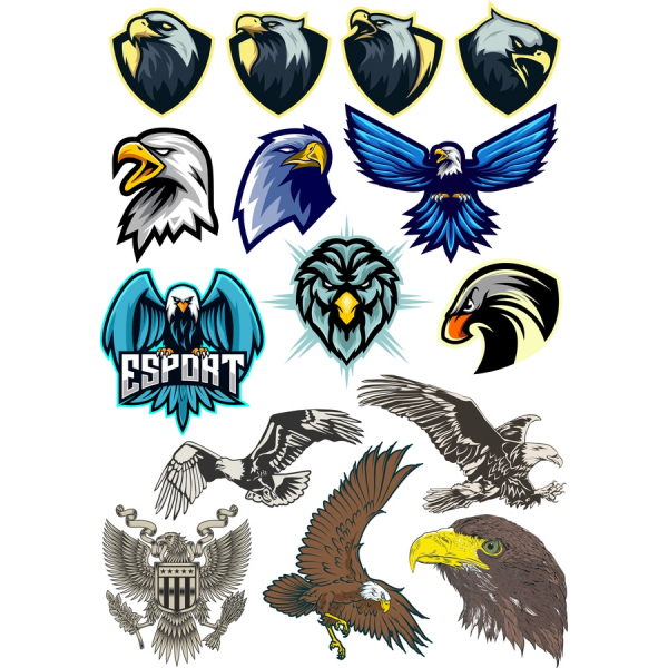 El Águila Y El Halcón Vector De Imágenes Prediseñadas Conjunto
