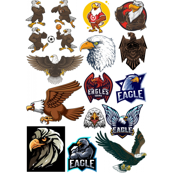 Eagle Vektor Clipart Sæt - SVG & PNG Illustrationer Eagle Vektor Clipart Sæt - SVG & PNG Illustrationer