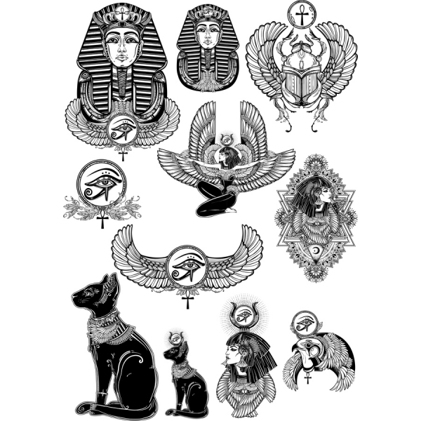 Egiziano Vettoriale Clipart Bundle - SVG &amp; PNG Set