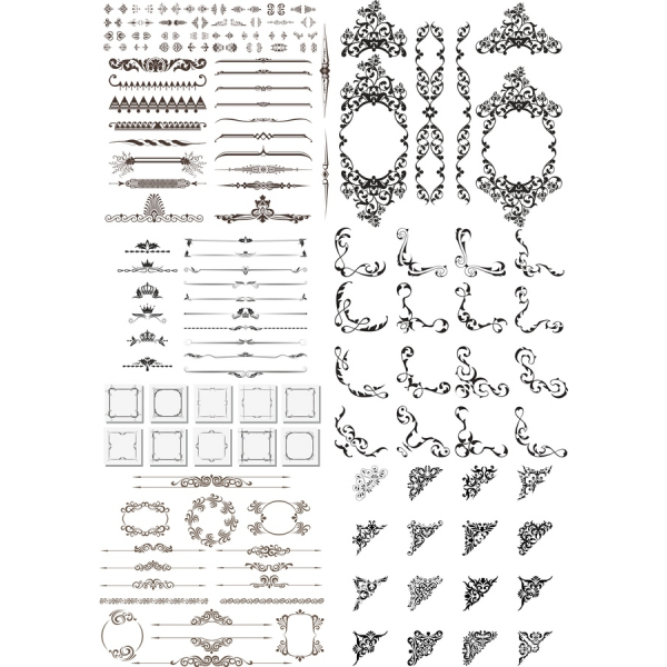Ornamental เว็กเตอส่วนประกอบคลังภาพ-แห่งเหล่าอัศวินราชินีและอสร Flourishes และเฟรม Ornamental เว็กเตอส่วนประกอบคลังภาพ-แห่งเหล่าอัศวินราชินีและอสร Flourishes และเฟรม