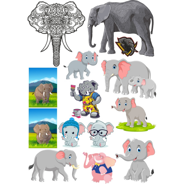 Elefante de Clipart de Vetor Bundle - Alta-Qualidade SVG &amp; Arquivos PNG