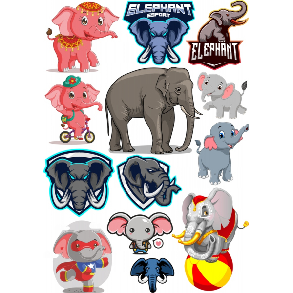 Elefanten-Vektor-Clipart-Bundle - Wunderliche Illustrationen für Kreative Projekte Elefanten-Vektor-Clipart-Bundle - Wunderliche Illustrationen für Kreative Projekte