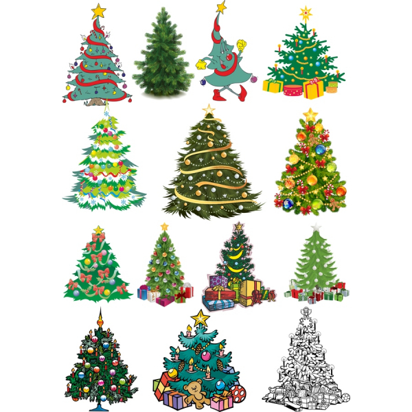 クリスマスツリーのベクトルClipartバンドル クリスマスツリーのベクトルClipartバンドル