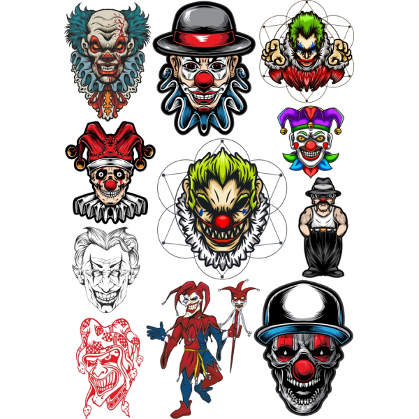 وحشت زده Clowns Vector Clipart مجموعه وحشت زده Clowns Vector Clipart مجموعه