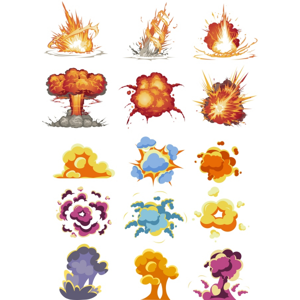 ระเบิดเว็กเตอ Clipart สวมเสื้อกันหนาวได้-16 ปรับอัตโนมัติ Illustrations